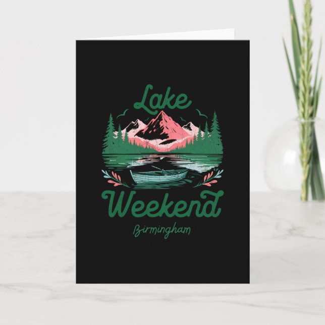 Carte Voyage de vacances de week-end au lac Birmingham A (Devant)