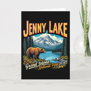 Carte Voyage de vacances vintage au lac Jenny du parc na