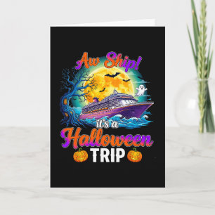 Carte Voyage d'Halloween drôle d'équipe de croisière Vac