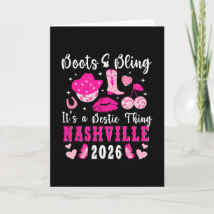 Carte Voyage drôle des meilleures amies à Nashville 2026