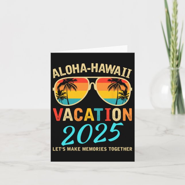 Carte Voyage en famille à Hawaï Aloha 2025 Création de s (Devant)