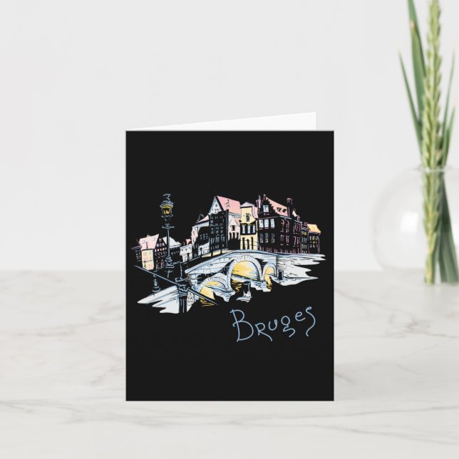 Carte Voyage Europe Belgique Bruges Souve de vacances en (Devant)