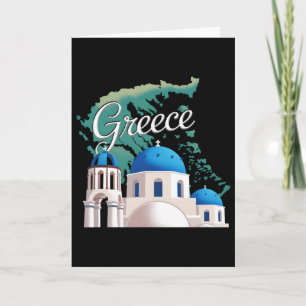 Carte Voyage Europe Grèce Athènes Santorin Crète Grec