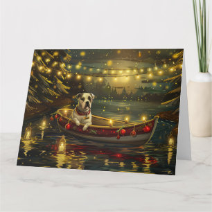 Carte Voyage festif de Noël de l'American Staffordshire