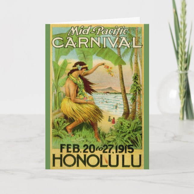 Carte Voyage hawaïen vintage (Devant)