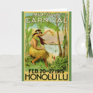 Carte Voyage hawaïen vintage