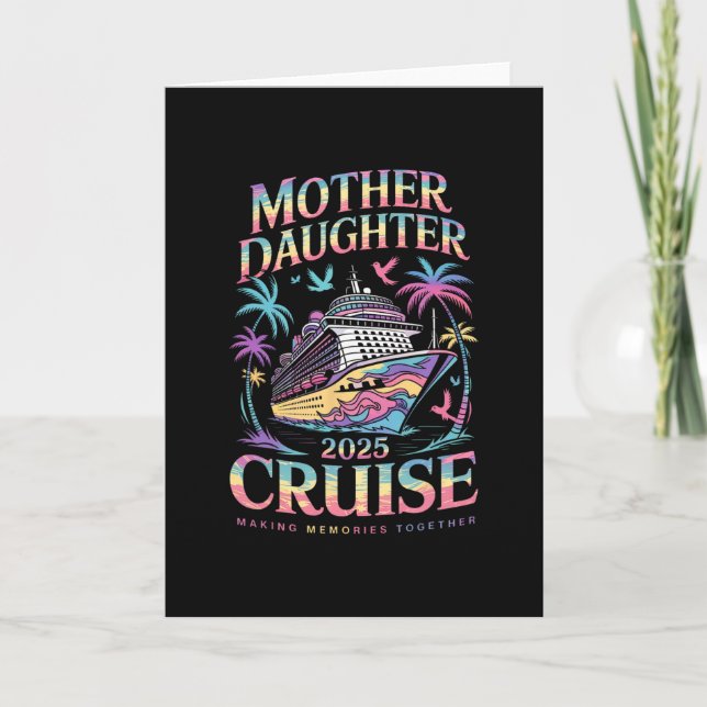 Carte Voyage mère fille 2025 Maman fille drôle (Devant)
