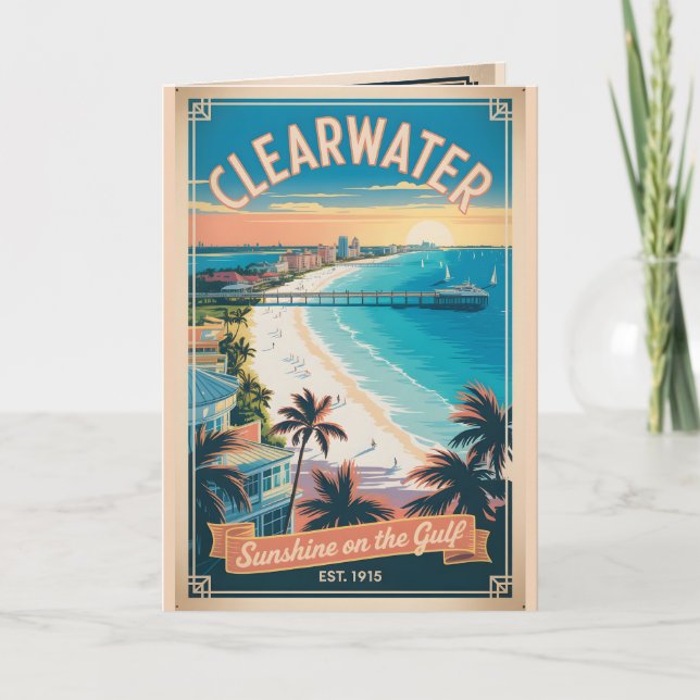 Carte Voyage Rétro à Clearwater Floride (Devant)