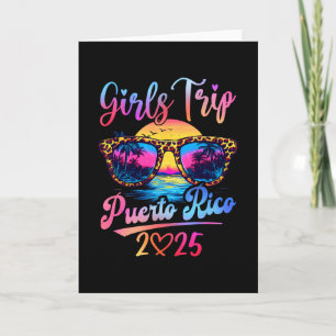 Carte Voyage Rétro Filles Porto Rico 2025 Week-end Été V