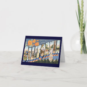 Carte Voyage Vintage, Salutations de Californie Pavots