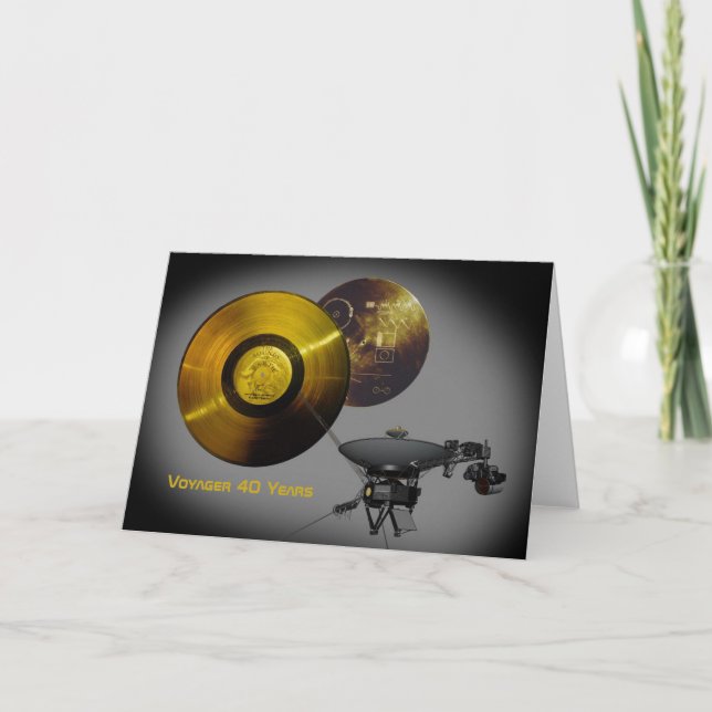 Carte Voyager vaisseau spatial et record d'or à 40 (Devant)