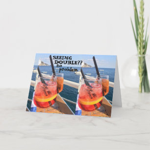 CARTE VOYEZ "DOUBLE" ? ? ? AMUSANT LES SOUHAITS D'ANNIVE