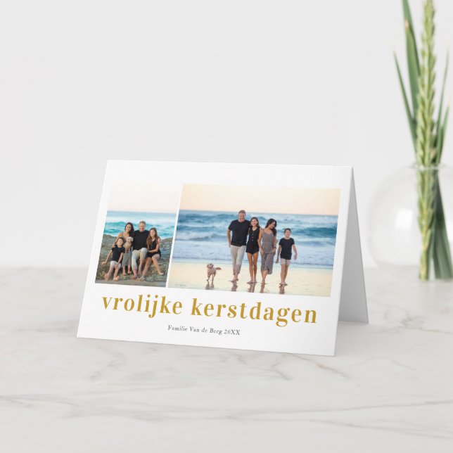 Carte Vrolijk Kerstfeest 3 Fotocollage Kerstkaart (Devant)
