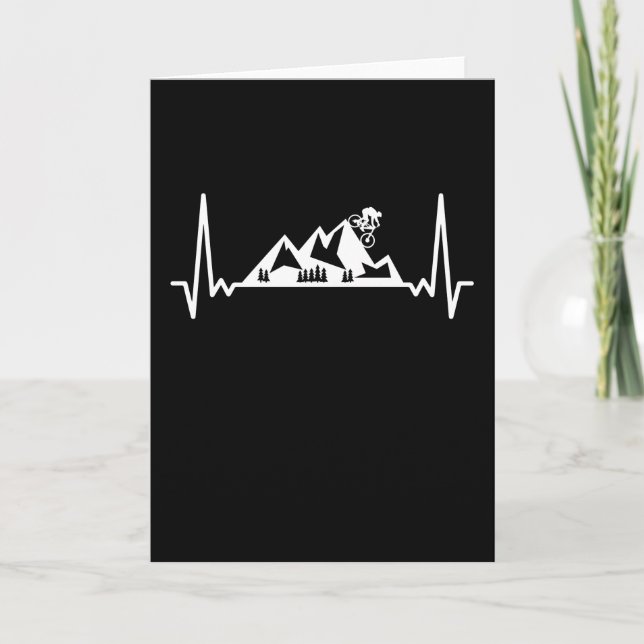 Carte VTT Vélo Cadeau Rythme Cardiaque (Devant)