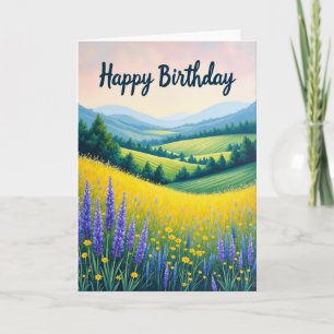 Carte Vue de Fleurs Sauvages Joyeuses