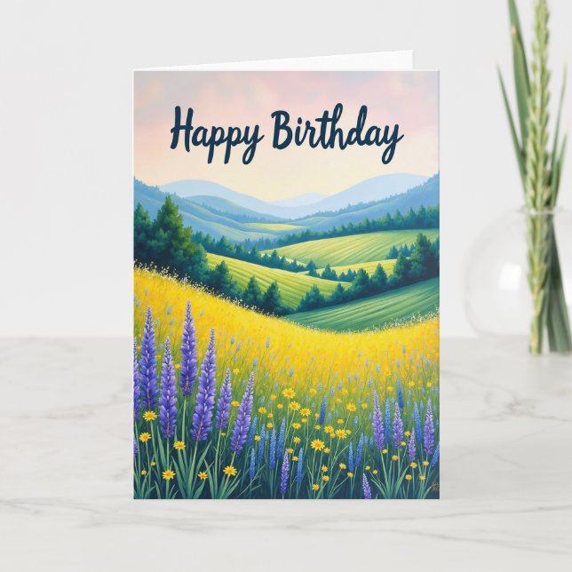 Carte Vue de Fleurs Sauvages Joyeuses (Devant)