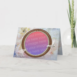 Carte Vue de photo de papillons, de dentelle et de roses