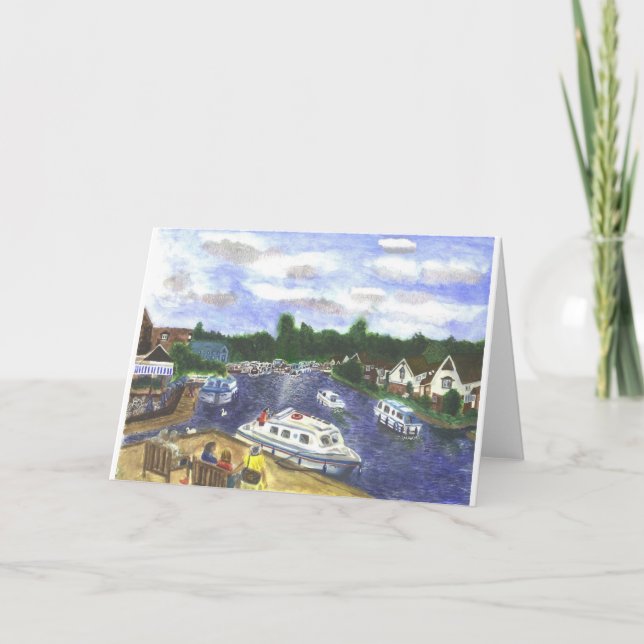 Carte Vue de pont Norfolk Broads de Wroxham (Devant)