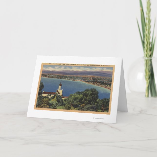 Carte Vue des plages de Redondo & Hermosa, Californie (Devant)