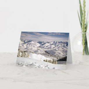 Carte Vue des skieurs depuis le sommet de la montagne Ba