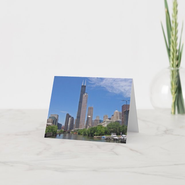 Carte Vue du Sears Tower de la rivière Chicago (Devant)