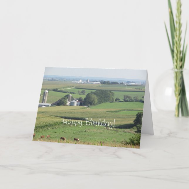 Carte Vue pittoresque de ferme de joyeux anniversaire du (Devant)
