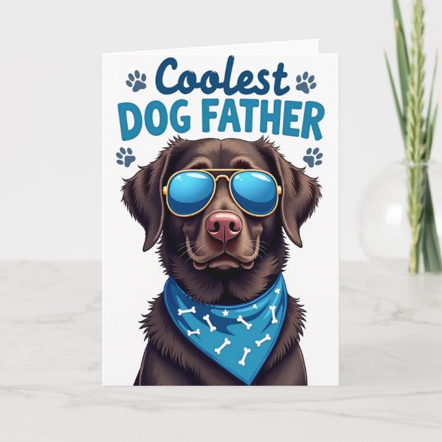Carte Vue sur l'Océan Père Chien Cool (Devant)