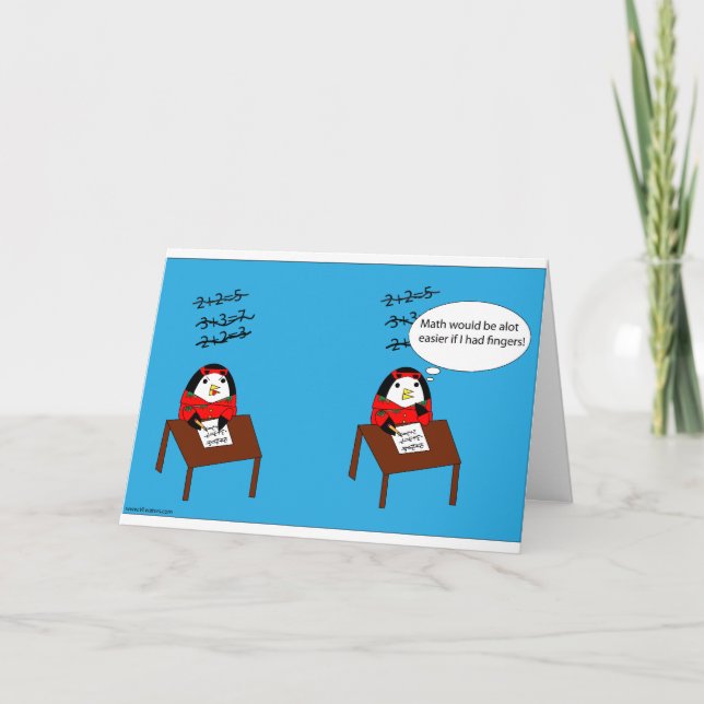 Carte Waddles Hates Math Card (Devant)