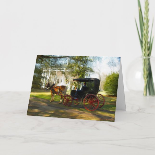 Carte Waiting for Belle Horse and Buggy (Devant)