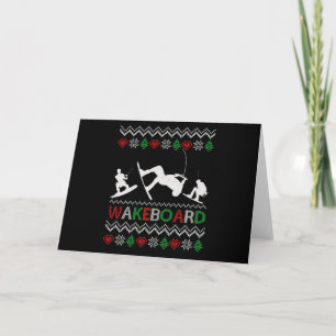 Carte wakeboard Noël drôle