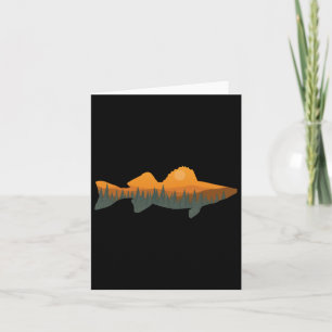 Carte Walleye Fishing Forest Nature Pêcheur de la faune