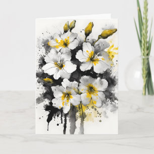 Carte Wallflower - Fleurs aquarelles