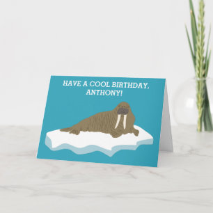 Carte Walrus sur un Iceberg Illustration Anniversaire