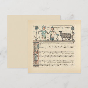 Carte Walter Crane Baa Baa Mouton Noir Comptine