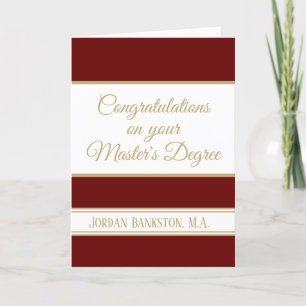 Carte Waouh ! Master's grade Graduation card