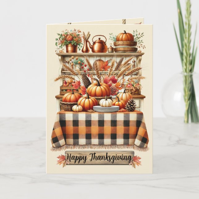 Carte Warm Red and Orange Farmhouse Thanksgiving (Devant)