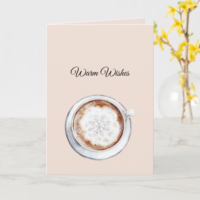 Carte Warm Wishes Cocoa Snowflake Christmas (Fleur jaune)