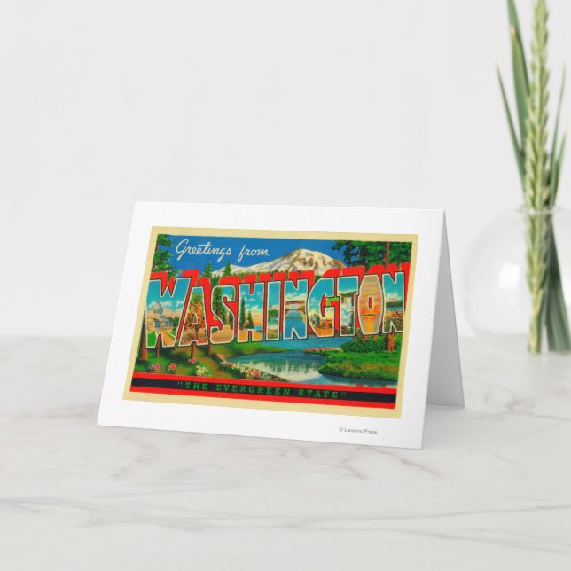 Carte Washington - l'état à feuillage persistant (Devant)