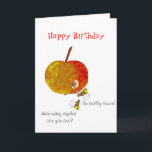 Carte Wasps Drinking Cider<br><div class="desc">Two wasps getting tipsy from an apple. Un est vraiment buzzin et l'other est un double. Add text inside.</div>