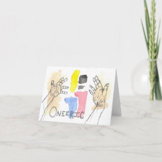 Carte Water Color and Ink Hands and Words Greeting Card