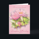 Carte Water lily floral pink daughter 35th birthday card<br><div class="desc">Personalise this card for an extra special touch to suit your needs. Water lily purple flowers birthday card,  Daughter 35 years card. Artwork is adapted from an original watercolour painting by Sarah Trett.



  


com.au
  



  


com.au</div>