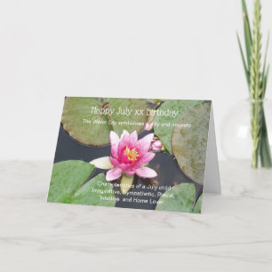 Carte Water Lily Juillet Anniversaire