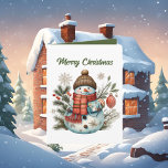 Carte Watercolor Christmas snowman ajouter un texte<br><div class="desc">Watercolor Christmas snowman ajouter le texte Carte (</div>