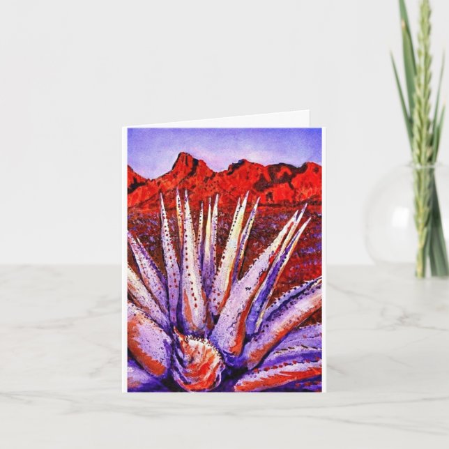 Carte Watercolor Desert note card   (Devant)