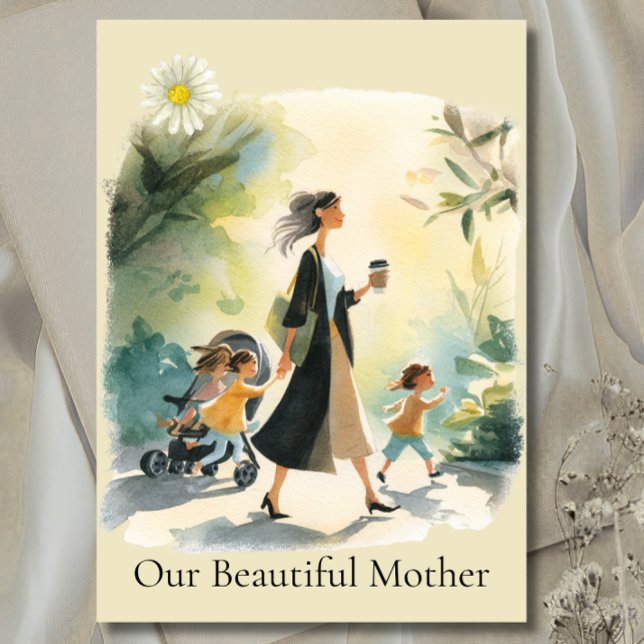 Carte Watercolor Elegant Mom - Mother's Day card (Créateur téléchargé)