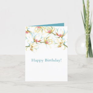 Carte Watercolor Floral Anniversaire