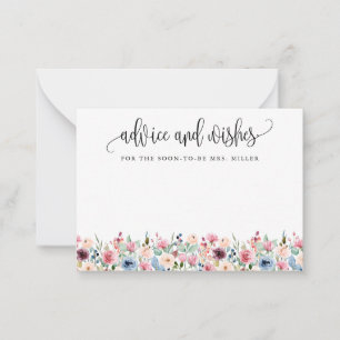 Carte Watercolor Flower Blooms, Conseil et Wings