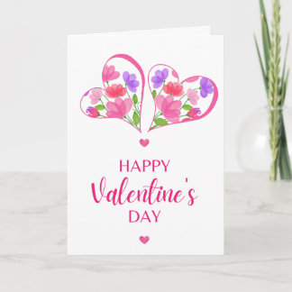 Carte Watercolor Hearts I Love You Romantic Valentine