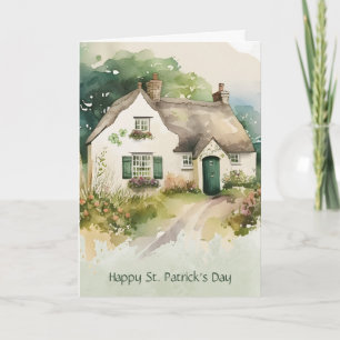 Carte Watercolor Irish Cottage Bonne St. Patrick's Day