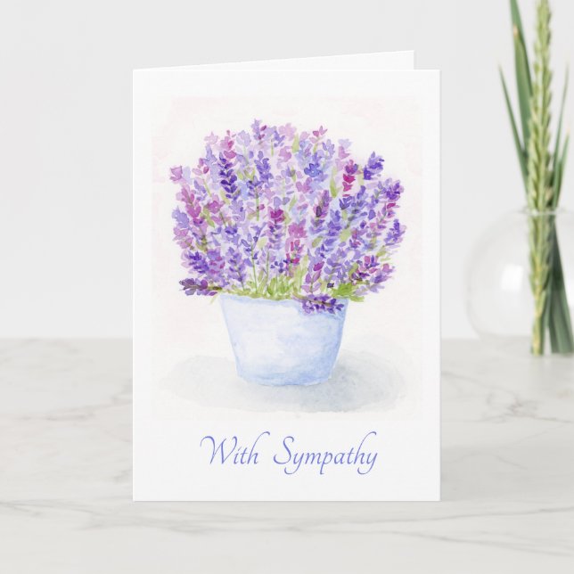 Carte Watercolor Lavender Floral SYMPATHY (Devant)